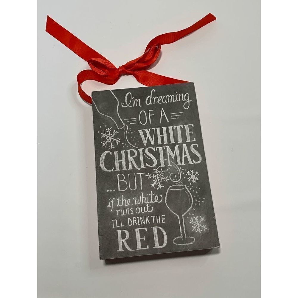 Primitives I'm Dreaming Box Chalk Sign Wooded Christmas Decoration 10x6.5"